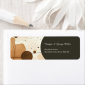 ベージュブラウン素朴ウォーム抽象芸術差出人住所 ラベル (インサイチュ)