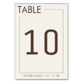 ベージュブラウン縁どシンプル結婚 テーブルナンバー (正面)