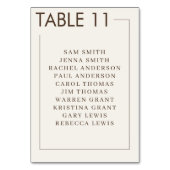 ベージュブラウン縁どシンプル結婚 テーブルナンバー (正面)