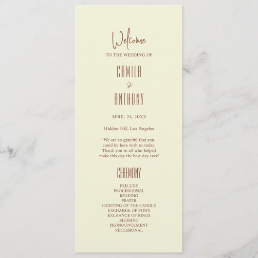 ベージュブラウン プログラム (正面)