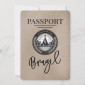 ベージュブラジルパスポート結婚式招待状 招待状 (裏面)