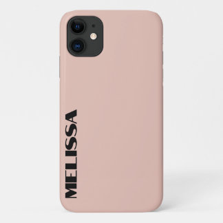 ベージュブラックはっきりしたタイポグラフィ iPhone 11 ケース