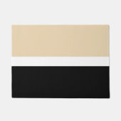 ベージュブラックストライプのシックモダン縦線 ドアマット (正面)