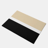 ベージュブラックストライプのシックモダン縦線 ドアマット (アングル)