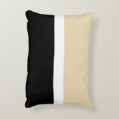 ベージュブラックストライプ抽象芸術 アクセントクッション (裏面(縦))
