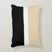 ベージュブラックストライプ抽象芸術 アクセントクッション (正面(垂直))