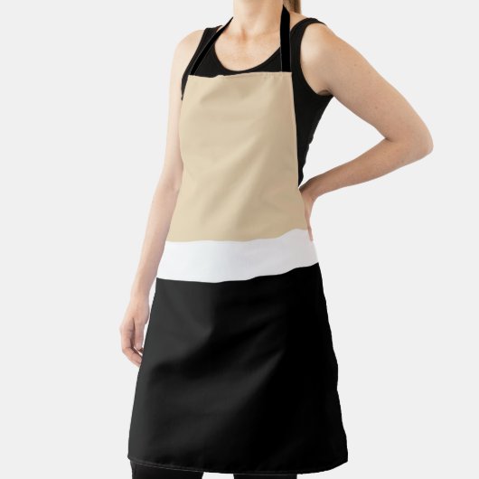 ベージュブラックストライプ抽象芸術 エプロン (インサイチュ)