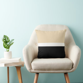 ベージュブラックストライプ抽象芸術 クッション