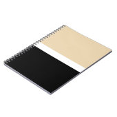 ベージュブラックストライプ抽象芸術 ノートブック (左側)