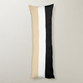 ベージュブラックストライプ抽象芸術 ボディピロー (裏面 (縦))