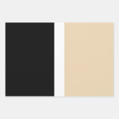 ベージュブラックストライプ抽象芸術 ラッピングペーパーシート (正面)