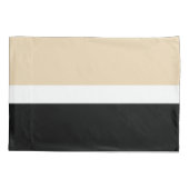 ベージュブラックストライプ抽象芸術 枕カバー (裏面)