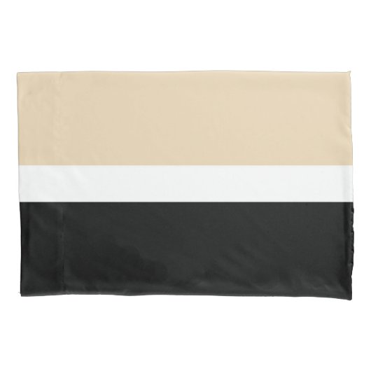 ベージュブラックストライプ抽象芸術 枕カバー (正面)