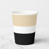 ベージュブラックストライプ抽象芸術 紙コップ (裏面)