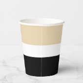 ベージュブラックストライプ抽象芸術 紙コップ (右)