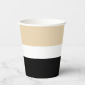 ベージュブラックストライプ抽象芸術 紙コップ (正面)