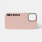 ベージュブラックモダンはっきりしたタイポグラフィ iPhoneケース (裏面横)