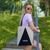 ベージュブラックモダントテミニマルバッグ トートバッグ