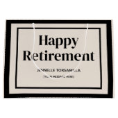 ベージュブラックリタイオメントパーティー ラージペーパーバッグ (正面)