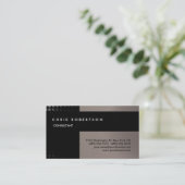 ベージュブラック魅力的魅力的な名刺 名刺 (スタンド正面)