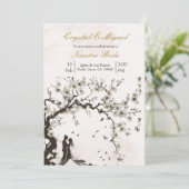 ベージュブラック&ホワイト結婚式招待状 招待状 (スタンド正面)