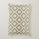 ベージュブリックアステカトバルプリントイカットダイヤモンドパタン アクセントクッション (裏面(縦))