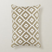ベージュブリックアステカトバルプリントイカットダイヤモンドパタン アクセントクッション (正面(垂直))