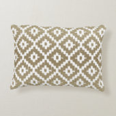 ベージュブリックアステカトバルプリントイカットダイヤモンドパタン アクセントクッション (裏面)