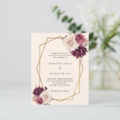 ベージュブルゴーニュフローラ幾何学結婚式招待状 (スタンド正面)