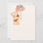 ベージュブルーキュートベアーベビーシャワー招待状 招待状 (裏面)