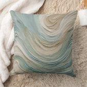 ベージュブルーグリーン抽象芸術旋回 クッション (ブランケット)