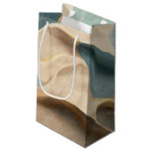 ベージュブルーモダングリーンスタイル波 スモールペーパーバッグ (裏面アングル)