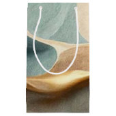 ベージュブルーモダングリーンスタイル波 スモールペーパーバッグ (正面)