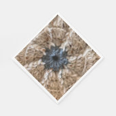 ベージュブルーヤーンフォト編み物パーティークロシェ スタンダードランチョンナプキン (角)