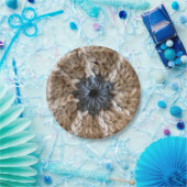 ベージュブルーヤーンフォト編み物パーティークロシェ ペーパープレート (パーティー)