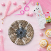 ベージュブルーヤーンフォト編み物パーティークロシェ ペーパープレート (パーティー)