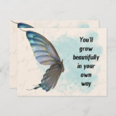 ベージュブルーヴィンテージバタフライスタンダードポストカード ポストカード (正面/裏面)