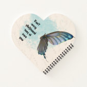 ベージュブルーヴィンテージバタフライスパイラルノートブック ノートブック (裏面)