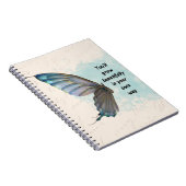 ベージュブルーヴィンテージバタフライスパイラルフォトノートブック ノートブック (右側)