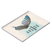 ベージュブルーヴィンテージバタフライスパイラルフォトノートブック ノートブック (左側)
