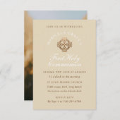 ベージュブロンズ第1聖餐式 招待状 (正面/裏面)