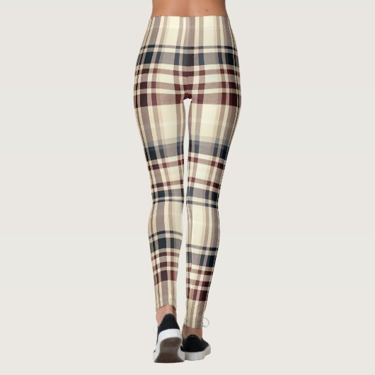 ベージュプライドクラシック市松模様にパターン レギンス (裏面)