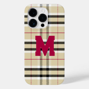 ベージュプラ名門私立校風のイドファッションモノグラムパーソナライズされた Case-Mate iPhone 14 PROケース