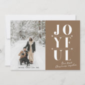 ベージュプレジョイモダンド初めてのクリスマスカップル犬 シーズンカード (正面)