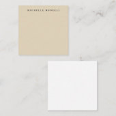 ベージュプレーンクラシカルプロフェッショナル ノートカード (正面/裏面)