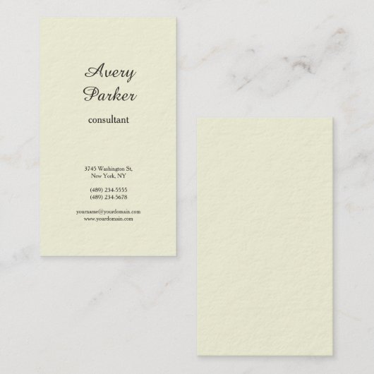 ベージュプレーンモダンミニマルプロフェッショナル 名刺 (正面/裏面)