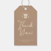 ベージュベアベイビーシャワーありがとうギフトラベル ギフトタグ (正面)