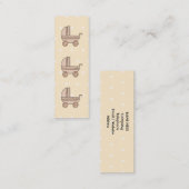 ベージュベビーの手押車。 むらがある背景 スキニー名刺 (正面/裏面)