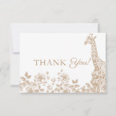 ベージュベビーシャワートイレサファリサンキューカード サンキューカード (正面)