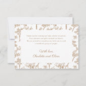 ベージュベビーシャワートイレサファリサンキューカード サンキューカード (裏面)